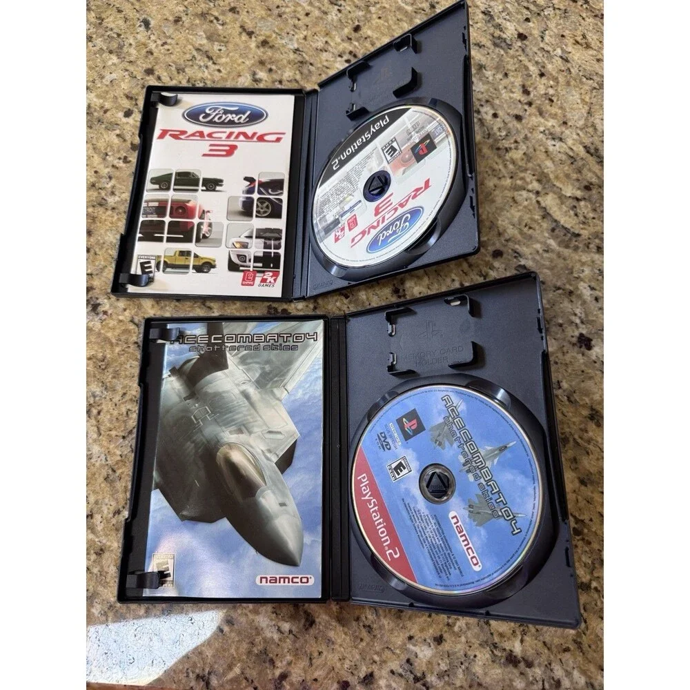 PS2 Lot 3 Games Ace Combat 04 NCAA Football 09 Ford Racing‎ 3 PlayStation 2